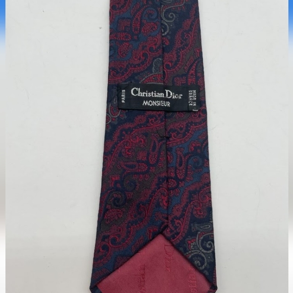 Authentic Christian Dior Silk Monsieur Paisley Tie - Picture 4 of 9